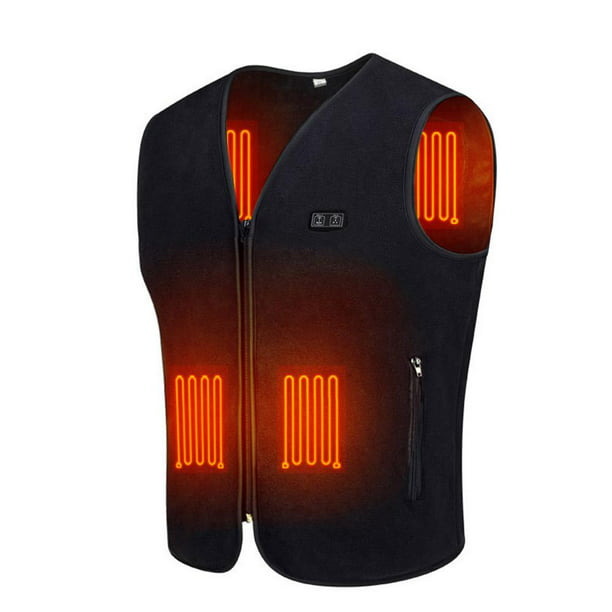 Details about   Electric Heated Vest Jacket with USB Charging Warm Heating Pad Winter Body NEW
